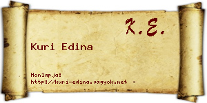 Kuri Edina névjegykártya